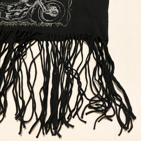 Forever 21 Biker Fringed Crop Tshirt Womens Size Small Motorcycle Shirt - Picture 8 of 15